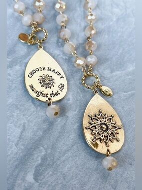 Gold Choose Happy Manifest Necklace